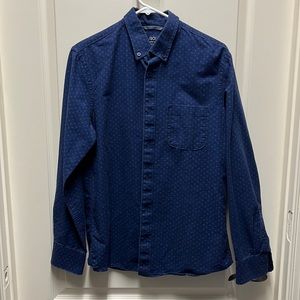 Men’s Blue Long Sleeve Button Down Shirt